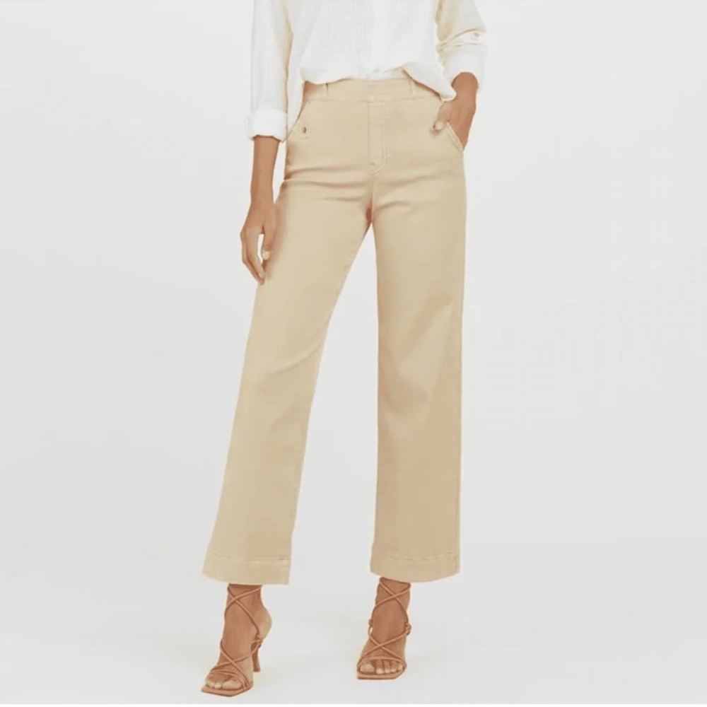 SPANX Beige Stretch Twill Cropped Pants